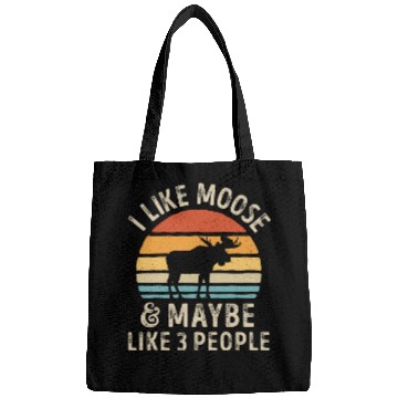 Discover I Like Moose and Maybe 3 People Retro Sunset Vinta Bags