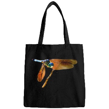 Discover Colorful dragonfly on a branch Bags
