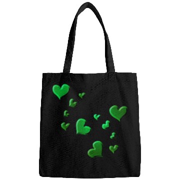Discover Hearts pattern green icon glitter Bags