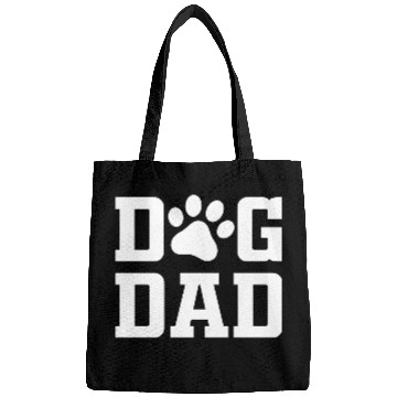 Discover Dog Dad (white text) Bags
