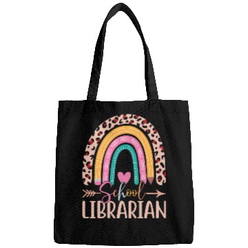 Discover School Librarian Rainbow Leopard Print Librarian Bags
