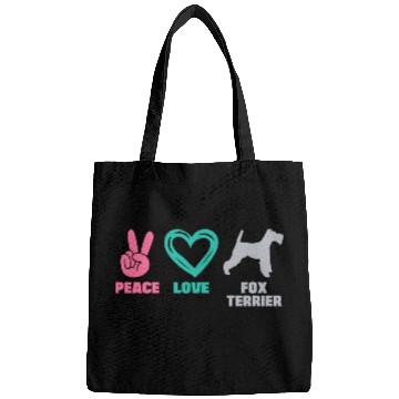 Discover Wire Fox Terrier Mom Peace Love Bags