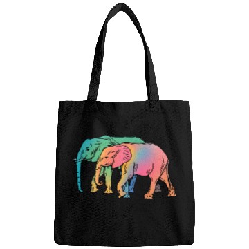 Discover Accept me as I am. Elephants on a walk in wild Bags