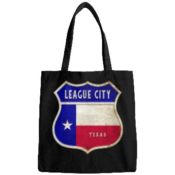 Discover League City Texas crest flags design Bags