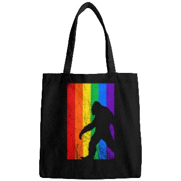 Discover LGBT Bigfoot Rainbow Flag Bags
