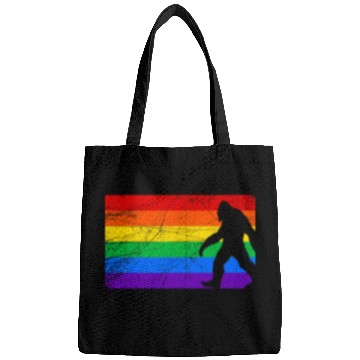Discover LGBT Bigfoot Rainbow Flag Bags