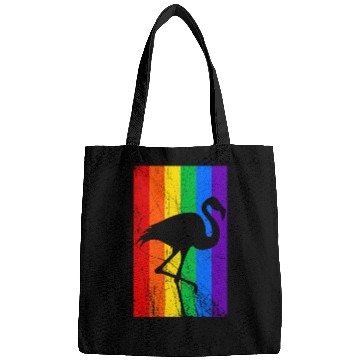 Discover LGBT Flamingo Rainbow Flag Bags
