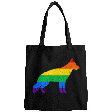 Discover LGBT German Shepherd Rainbow Flag Bags