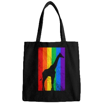 Discover LGBT Giraffe Rainbow Flag Bags