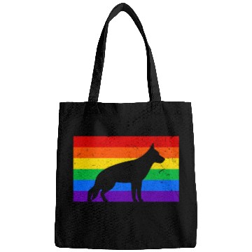 Discover LGBT German Shepherd Rainbow Flag Bags