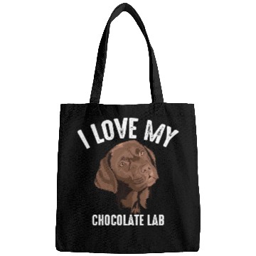 Discover Cool I Love My Chocolate Lab Funny Brown Labrador Bags