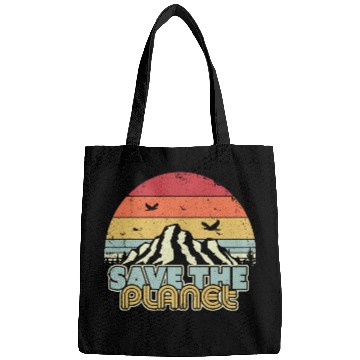 Discover Save The Planet Retro Climate Change Bags