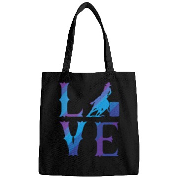Discover Rodeo Barrel Racing Love Distressed Blue Bags