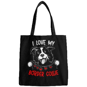 Discover I Love My Border Collie Dog Lover Puppy Paw Love Bags