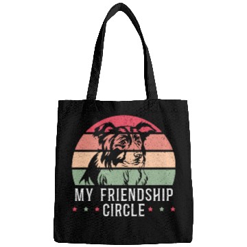 Discover My Friendship Circle Dog Puppy Paw Border Collie Bags