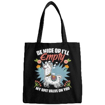 Discover Be Nice Funny Floral Llama Humor For A Flower Bags