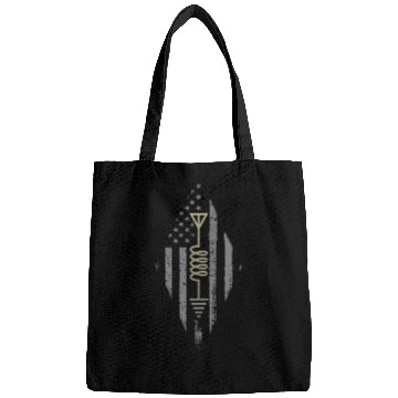 Discover Ham Radio Operator US Flag Art Bags