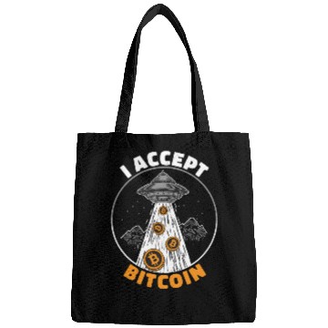 Discover Cryptocurrency I Accept Bitcoin UFO Bags