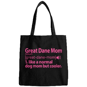 Discover Great Dane Mom Definition pink Bags
