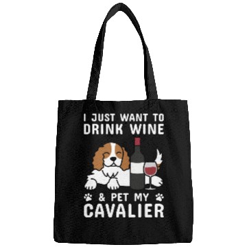 Discover Drink Wine Cavalier King Charles Spaniel Bags