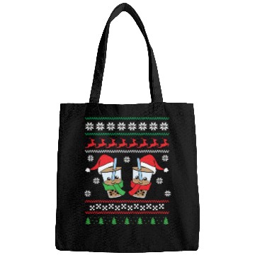 Discover Christmas Bubble Boba Tea Winter Xmas Holiday Bags