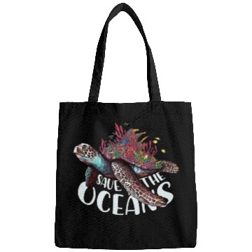 Discover Save The Ocean Sea Turtle Reefs Cartoon Bags