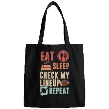 Discover Eat sleep check my lineup repeat fantasy football Bags