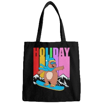 Discover Winter Holiday Bear Snowboard Retro Snowboarding Bags