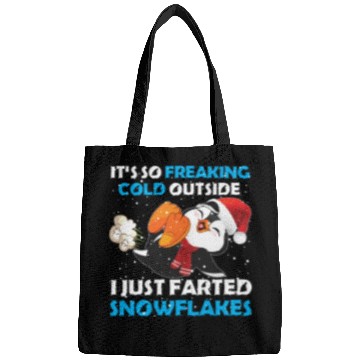 Discover I Just Farted Snowflakes Funny Penguin Christmas Bags
