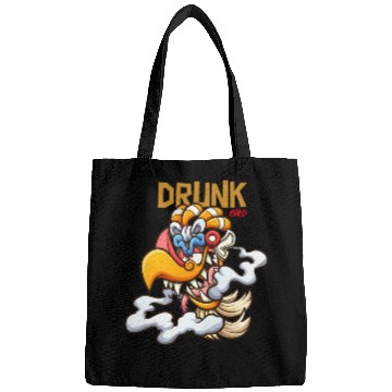 Discover Drunk bird cartoon art Bags