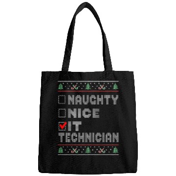 Discover Naughty Nice IT Technician, Matching Christmas Bags