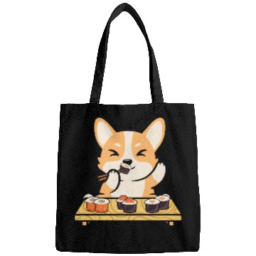 Discover Kawaii Dog Eating Sushi Rolls Bags