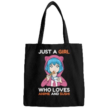 Discover Anime Girl Anime and Sushi Bags