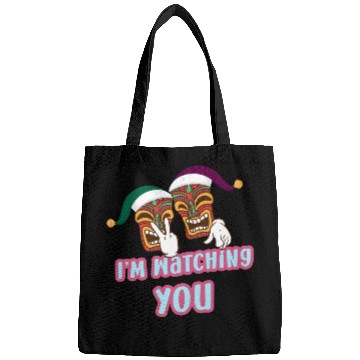 Discover I'm Watching You Christmas In July Surfing Santa C Bags
