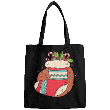Discover christmas sock with candy canes Bags