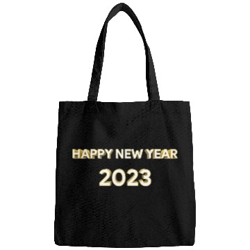 Discover Happy New Year 2023 Background Gold Text Design Bags