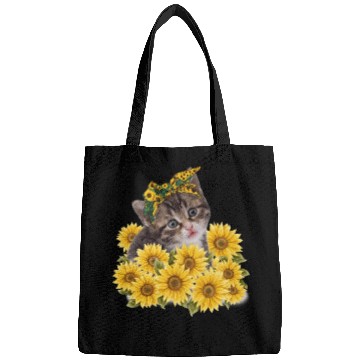 Discover Sunflower Cat Lover Cute Kitten Lady Gift Bags