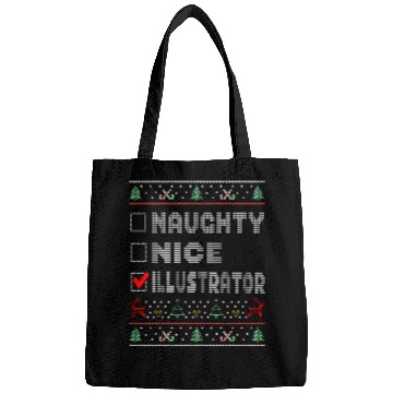 Discover Naughty Nice Illustrator, Matching Christmas Bags