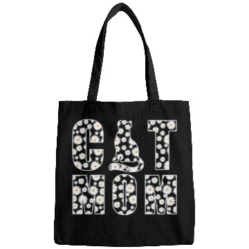 Discover Cat Mom Cute Flowers Gift for Cat Lover Bags