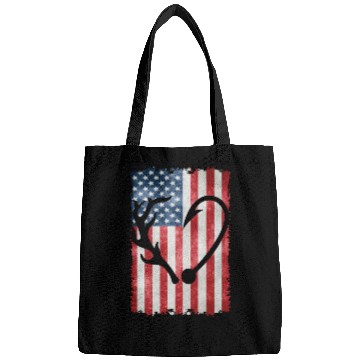 Discover Deer Hunting American Flag Bags