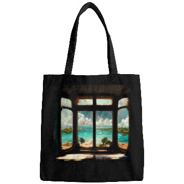 Discover Paradise island painting Bags