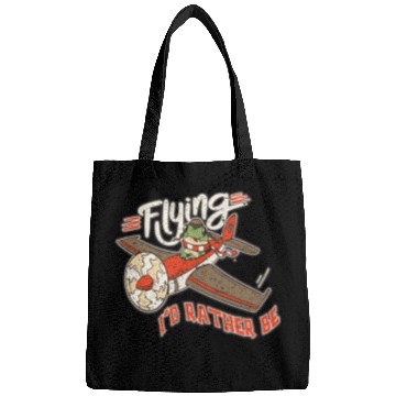 Discover Distressed I'd Rather Be Flying Funny Frog Bags