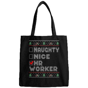 Discover Naughty Nice HR Worker, Matching Christmas Group Bags