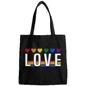 Discover Love Rainbow Heart Pride LGBT Bags