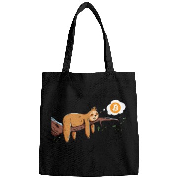 Discover Bitcoin Sloth BTC Crypto Day Trader Hodl Design Bags