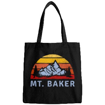 Discover Mt Baker Retro Mountain Sunset Bags