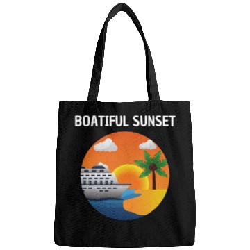 Discover Boatiful Sunset Cruise Vaction Ship Mardi Gras Bags