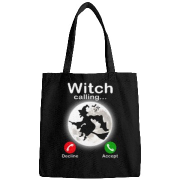 Discover Witch is calling Trick or Treat Funny Halloween Bags