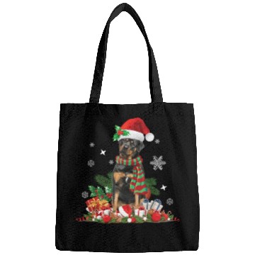 Discover Christmas Rottweiler dog Holiday Rottie Bags