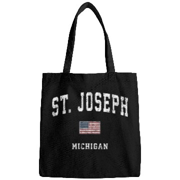 Discover St Joseph Michigan Mi Vintage American Flag Sports Bags